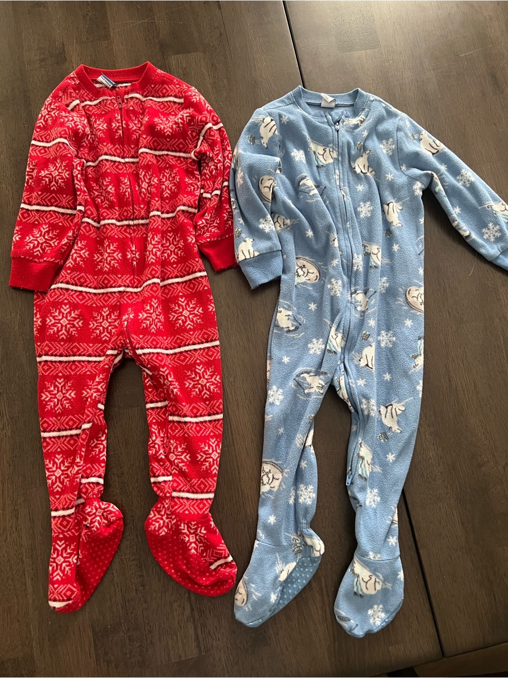 Old Navy Red Snowflake Footed One-Piece Pajamas